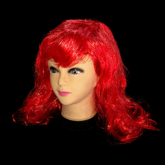 Peluca Crespa 60Cm Roja