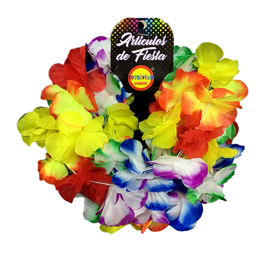 Cintillos Elasticados De Flores Hawaianas - 6 Unds