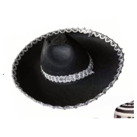 Sombrero Mexicano Negro Mediano X1Uni
