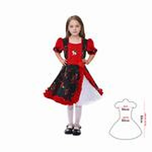 Vestido Huasa Chinita Floreado Fucsia/Negro 3-4