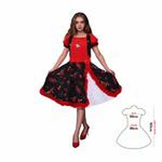 Vestido Huasa Chinita Floreado Fucsia/Negro L