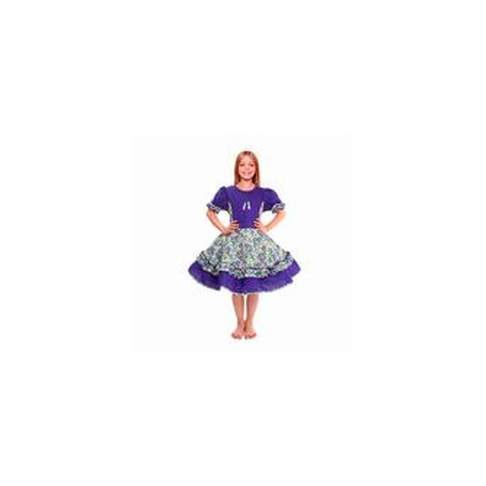 Vestido Huasa Chinita Floreado Lila 3-4 | Don Cotillon