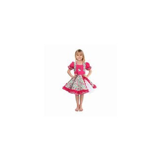 Vestido Huasa Chinita Floreado Fucsia 10-12 | Don Cotillon