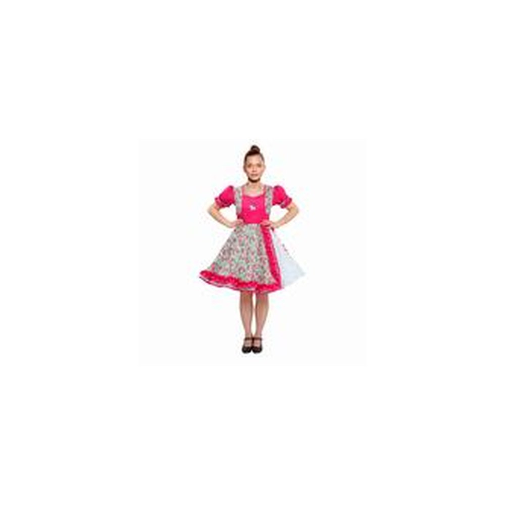 Vestido Huasa Chinita Floreado Fucsia S | Don Cotillon