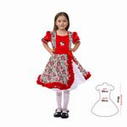 Vestido Huasa Chinita Floreado Rojo 5-6