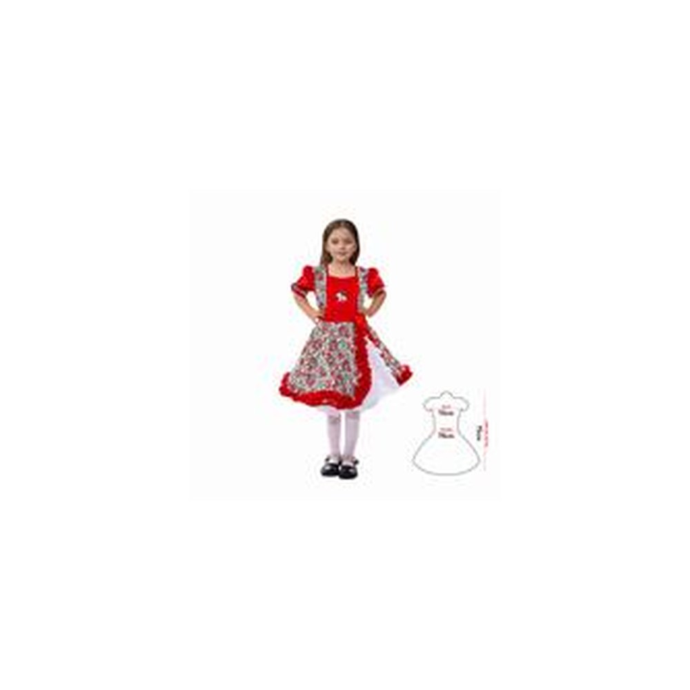 Vestido Huasa Chinita Floreado Rojo 7-9 | Don Cotillon
