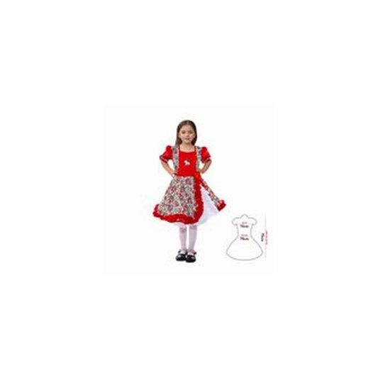 Vestido Huasa Chinita Floreado Rojo 7-9 | Don Cotillon