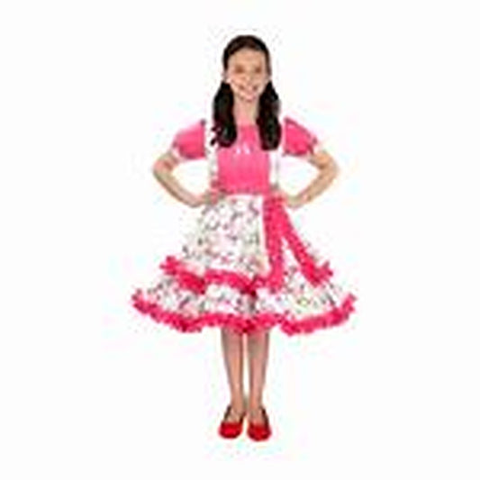 Vestido Huasa Chinita Floreado Fucisa/Blanco 7-9