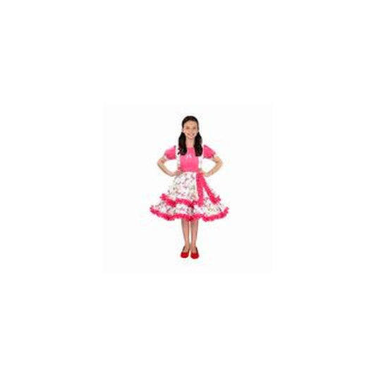Vestido Huasa Chinita Floreado Fucisa/Blanco 10-12 | Don Cotillon