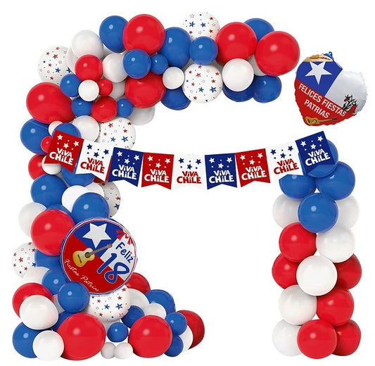 Set Decoracion Globos Viva Chile Grande