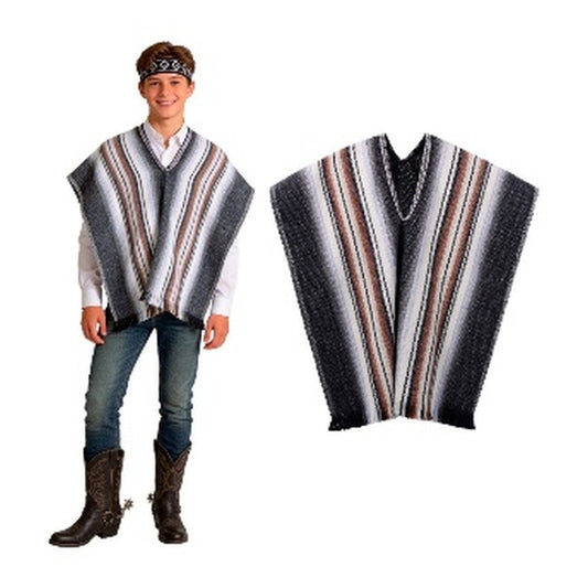 Set Poncho + Cintillo Artesano 116X60Cm Negro X1Uni | Don Cotillon