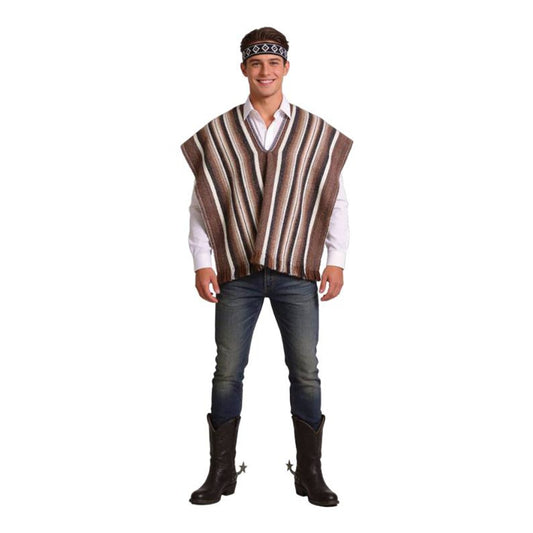 Set Poncho + Cintillo Artesano 116X60Cm Blanco X1Uni