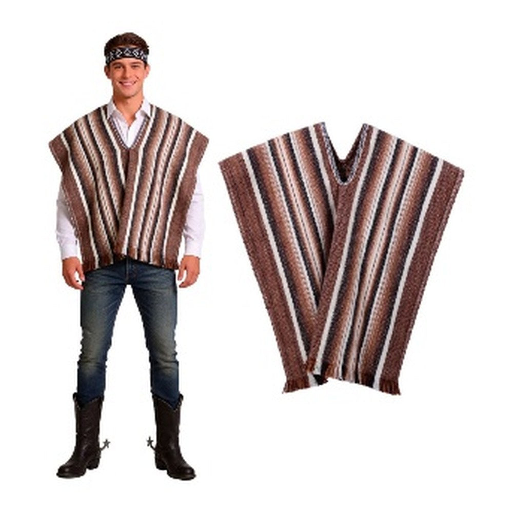 Set Poncho + Cintillo Artesano 134X62Cm Cafe X1Uni | Don Cotillon