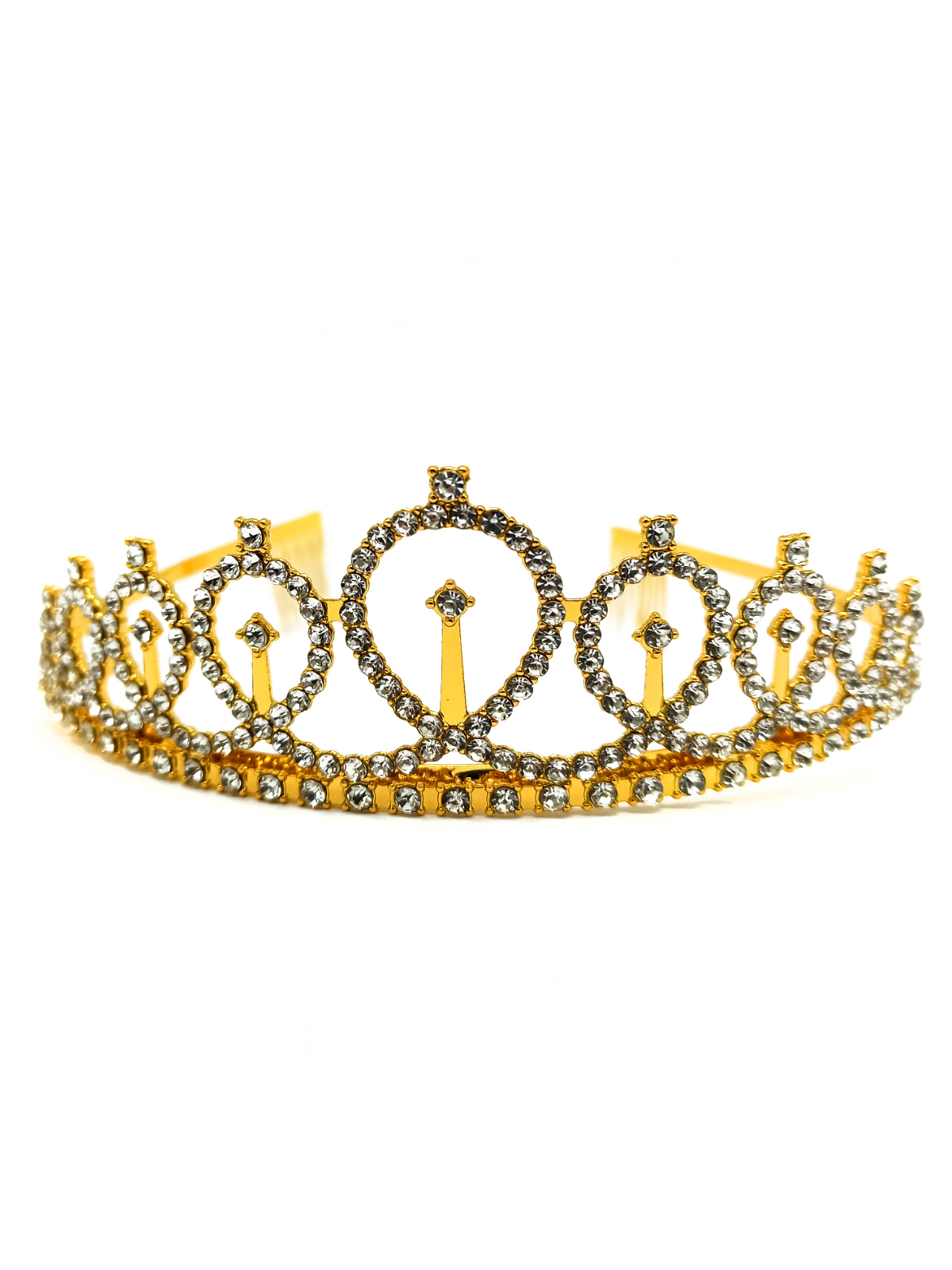 Corona Tiara Metalica Princesa Dorado X1 Uni - Don Cotillon