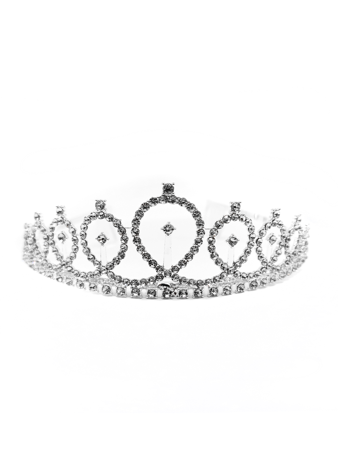 Corona Tiara Metalica Princesa Plateado X1 Uni - Don Cotillon
