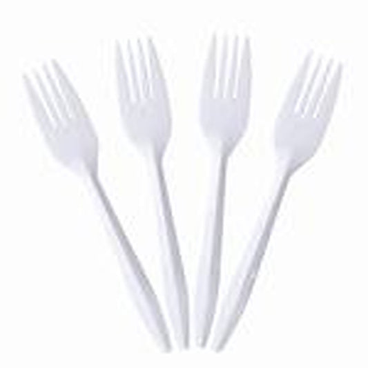 Tenedor Plastico Blanco X100Uni