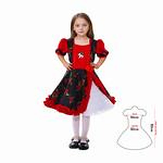Vestido Huasa Chinita Floreado Rojo/Negro 13-14