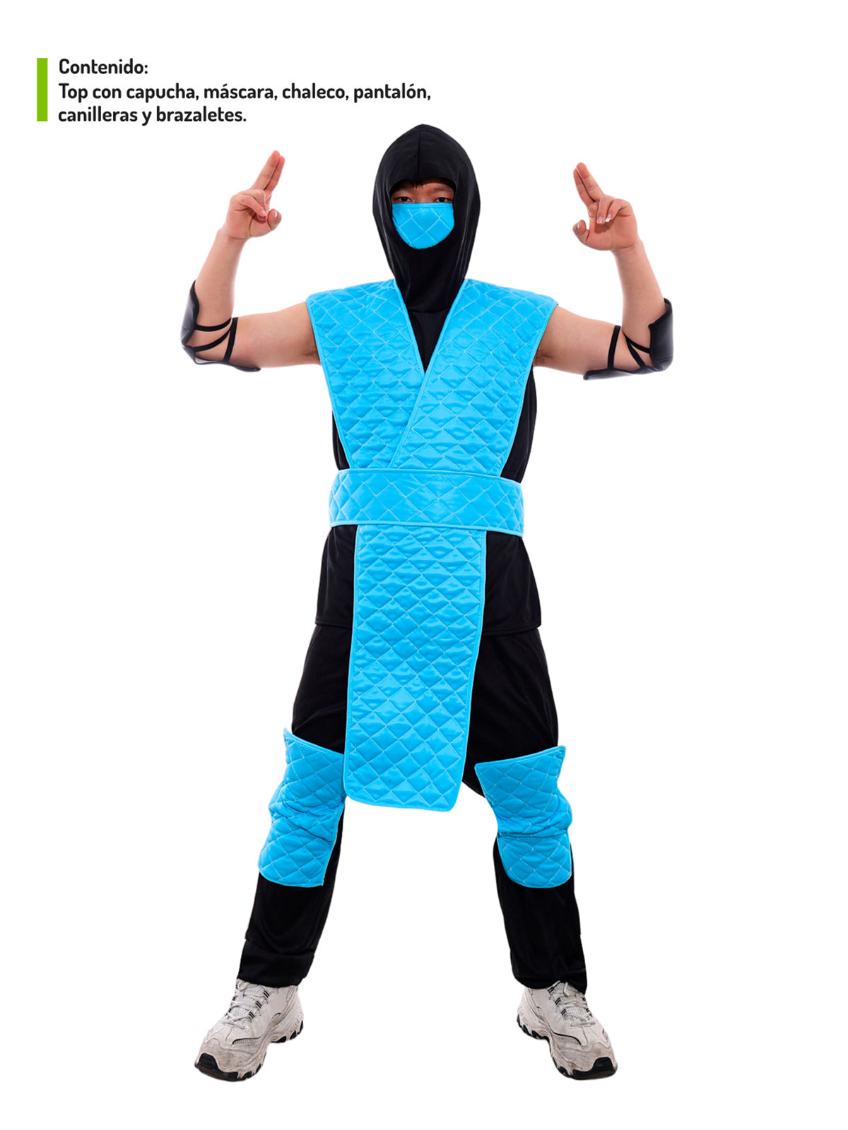 Traje Ninja Celeste L - Don Cotillon