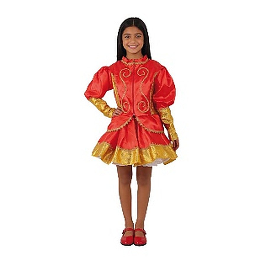 Traje de caporal mujer rojo talla 7-9 años