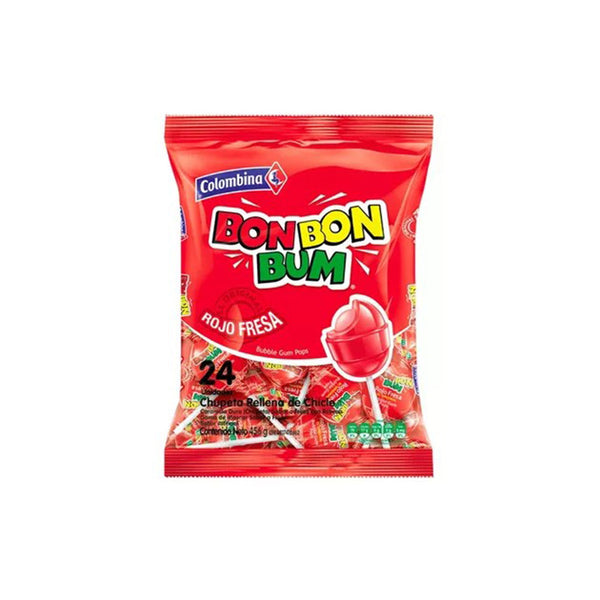 Chupete Colombina Bonbonbum Fresa 24Un - Accesorios de Disfraz