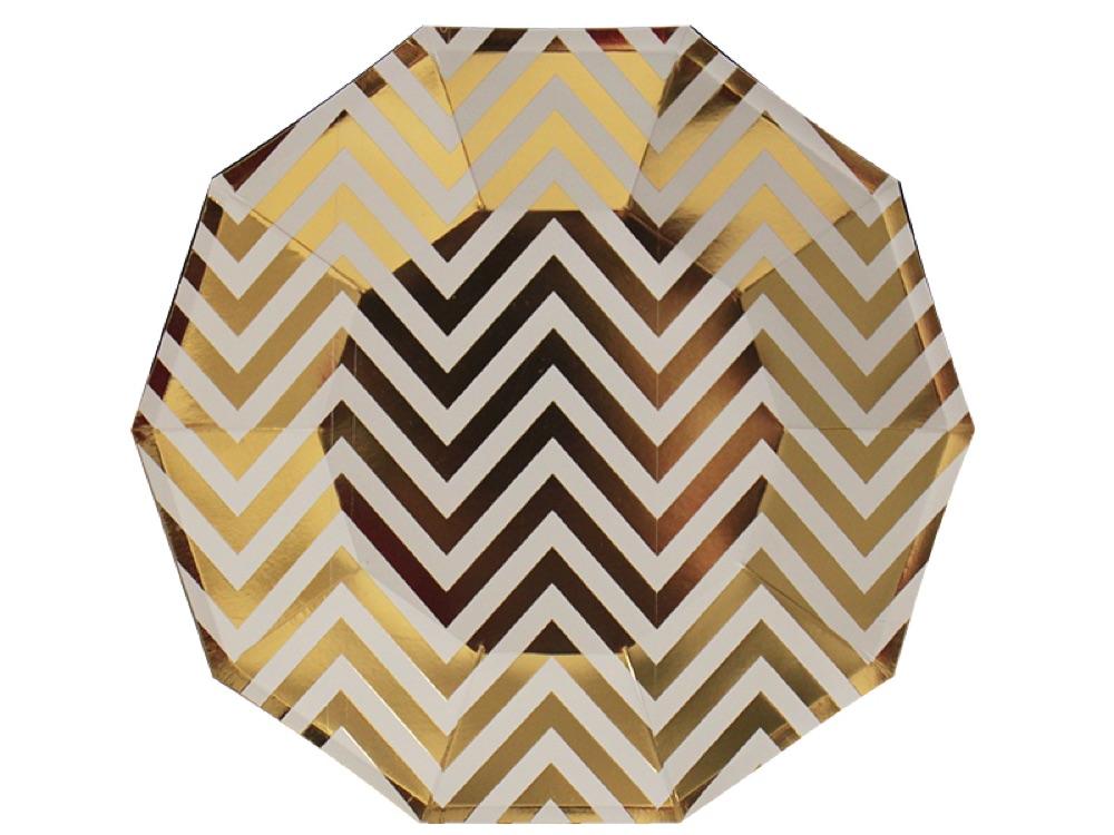 Plato Hexagonal Chevron 22 Cm X 10 Dorado - Airy - Carnaval Online