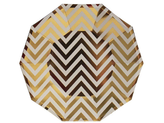 Plato Hexagonal Chevron 22 Cm X 10 Dorado - Airy - Carnaval Online