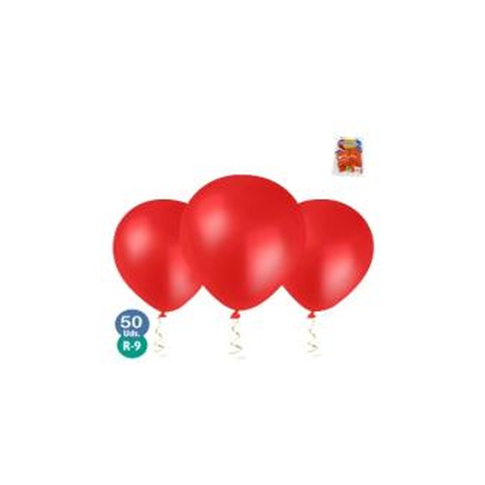 Globo 9 Pulgadas Standard Rojo X 50 | Don Cotillon
