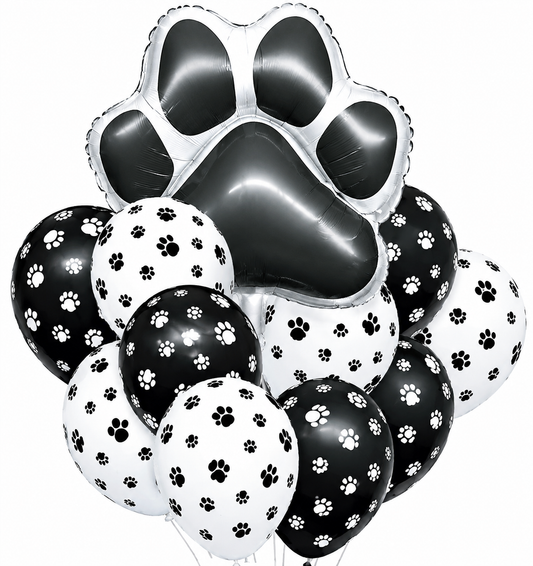 Globo Mylar/Latex Garritas Negro