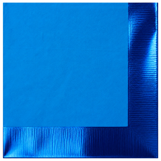 Servilleta Borde Metal AZUL X12