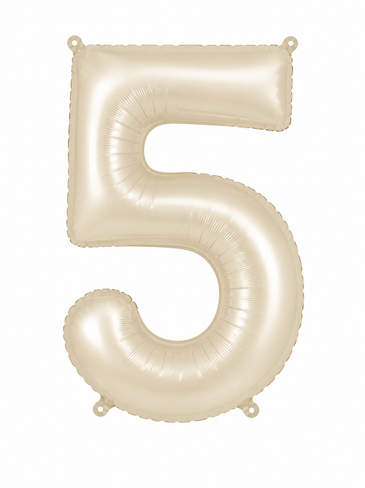 NUMERO DE GLOBO 5 BEIGE 32"