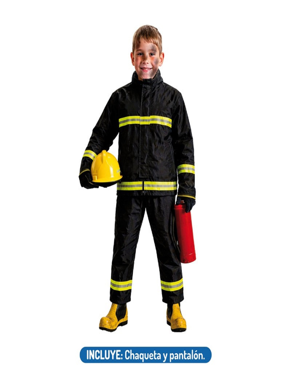 Traje Bombero Negro 7-9 - Don Cotillón