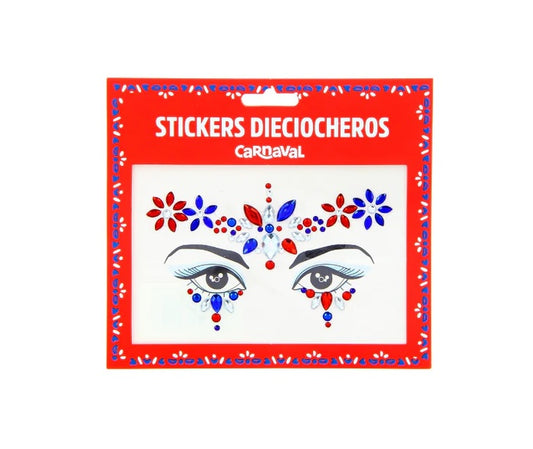 Brillos Para Cara Stickers Con Colores De Chile Para Fiestas Patrias