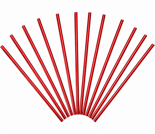 BOMBILLA PAPEL X 12 METAL ROJA
