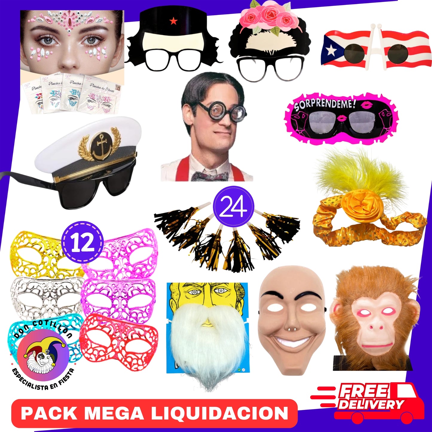 MEGA LIQUIDACION PACK 280 PRODUCTOS COTILLON