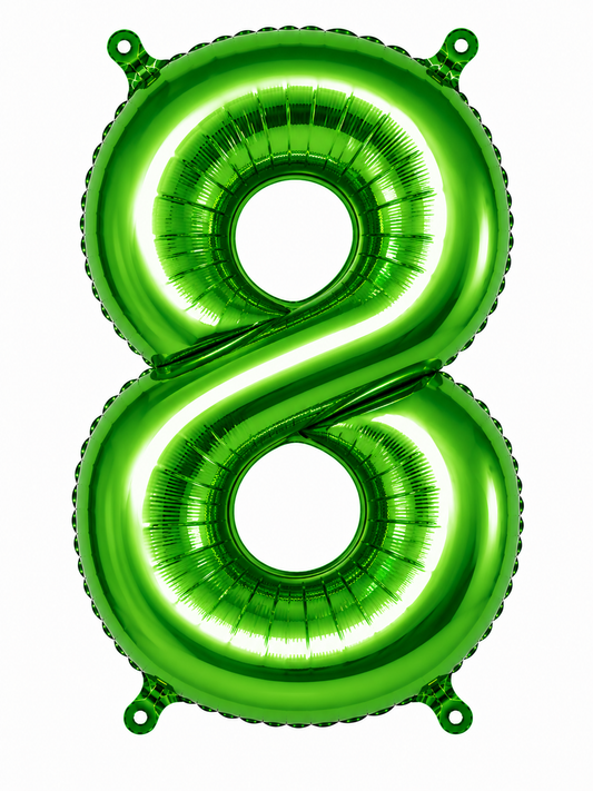 NUMERO DE GLOBO 8 VERDE 32"