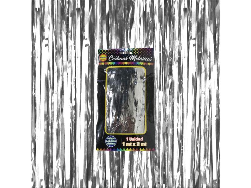 Cortina Metalica Plateada 2Mt - Carnaval Online