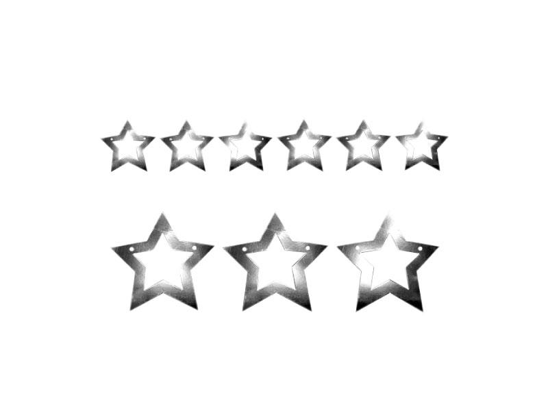 Guirnalda 3 Mts Estrella Doble Plateado Metalico - Carnaval Online