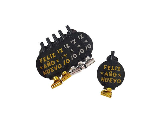 Pito Serpiente F.A.N. Dorado/Plateado X 6 - Carnaval Online