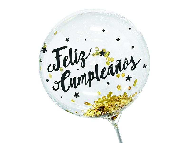 Globo Burbuja Confetti F.C. Negro X1 Uni
