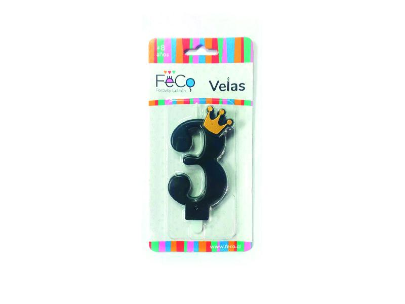 Vela Corona Numeral Nº 3