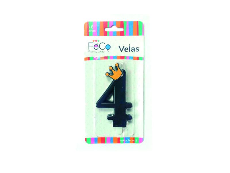 Vela Corona Numeral Nº 4