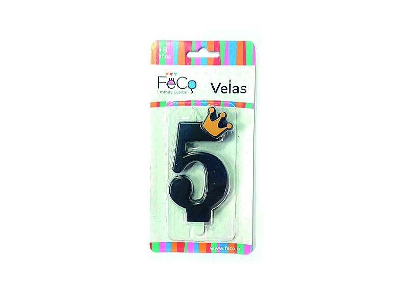 Vela Corona Numeral Nº 5