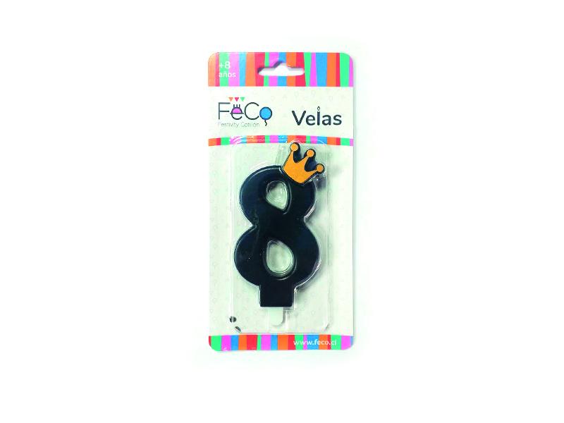 Vela Corona Numeral Nº 8