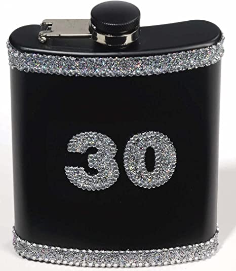 Petaca Negra Con Glitter Número 30