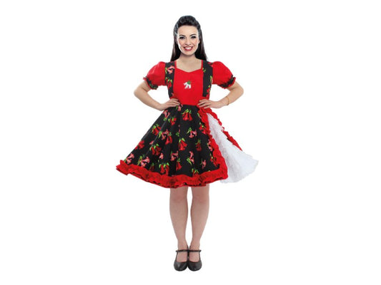 Vestido Huasa Chinita Copihue Adulta