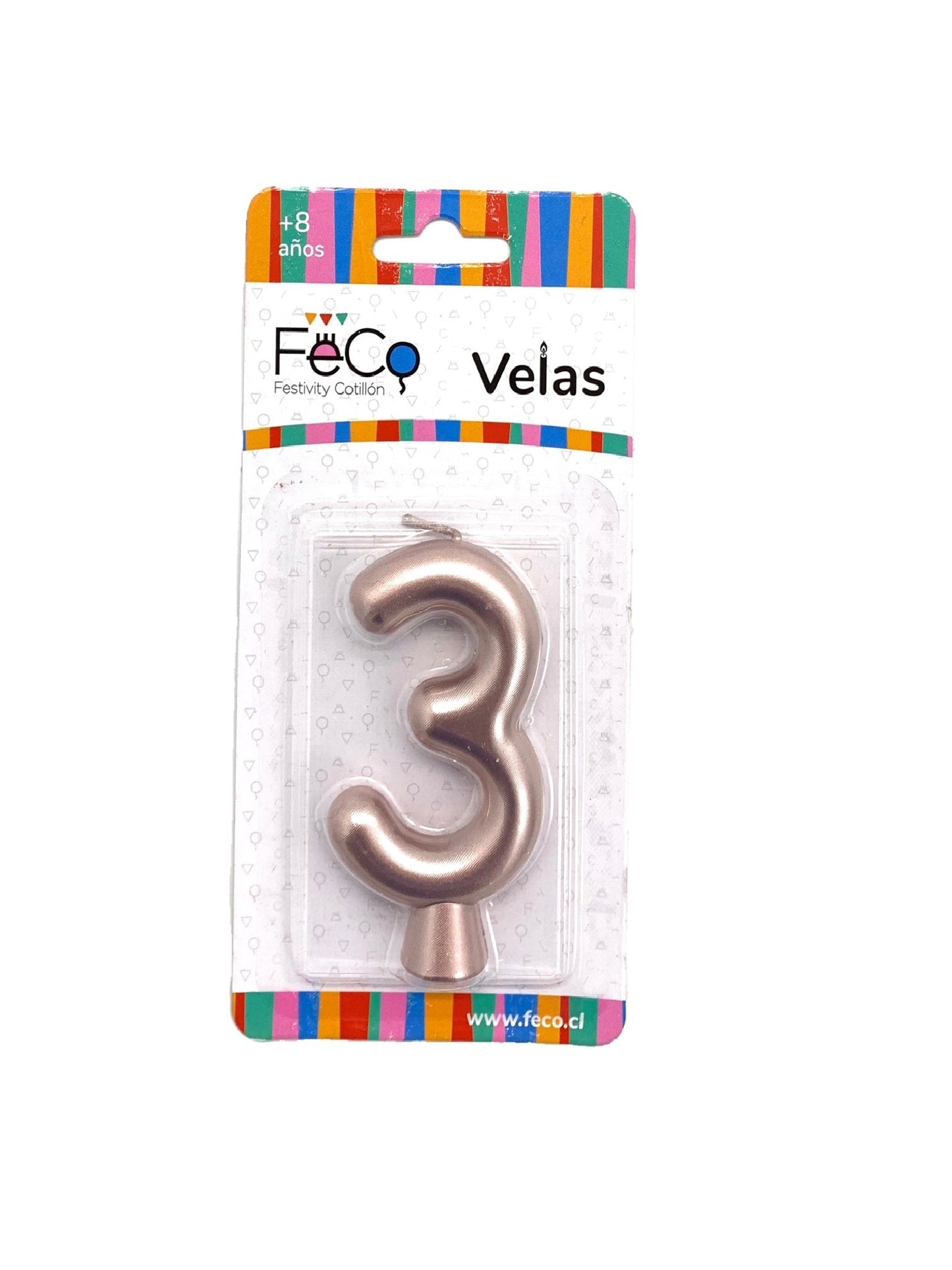Vela De Números Rose Gold