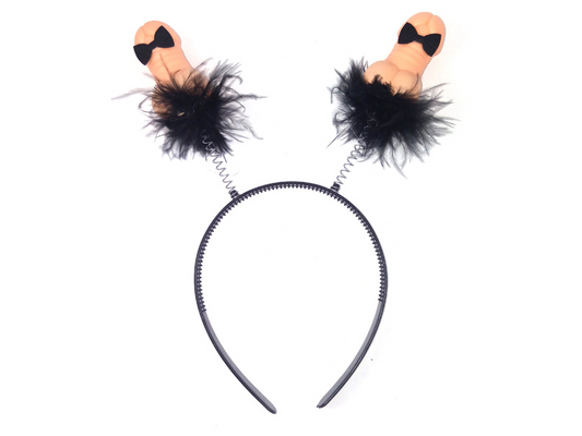 Cintillo Pene Fluffy Negro Corbatin