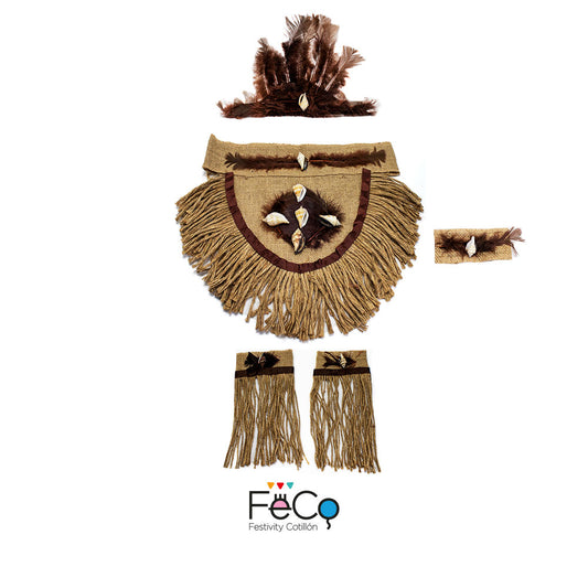 Traje pascuense de nino cafe