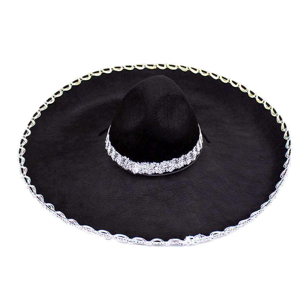 Sombrero mexicano negro grande
