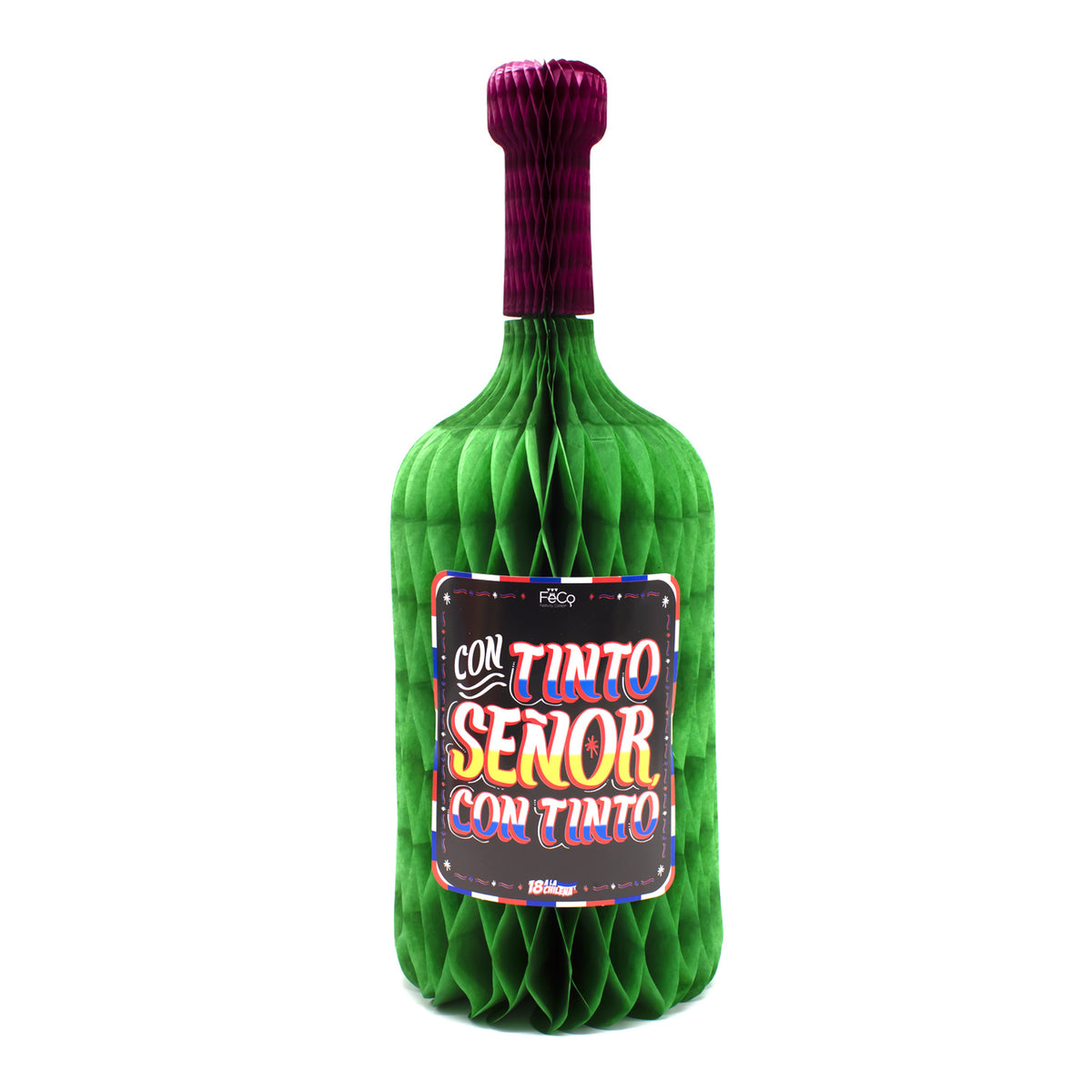 Adorno 18 a la chilena botella de vino 24x67 cm